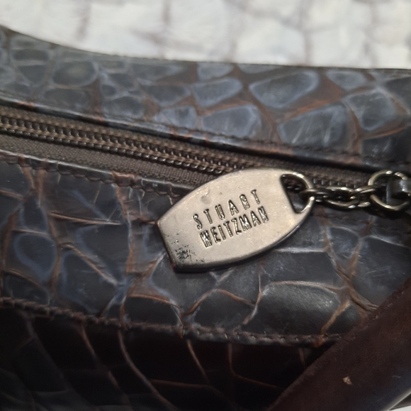 Stuart weitzman Classic Croc Embossed Leather Hobo Bag good condition 12"×9" - Picture 7 of 10